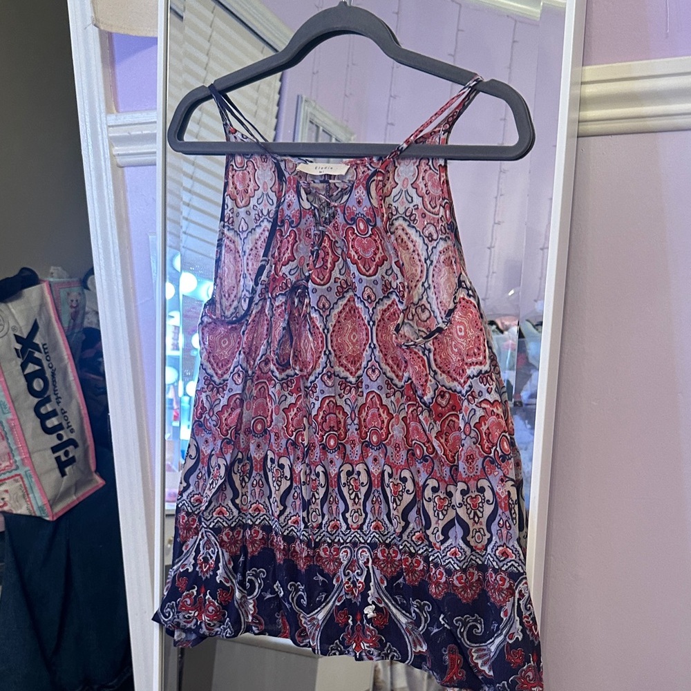 Elodie Red and Blue Paisley Blouse